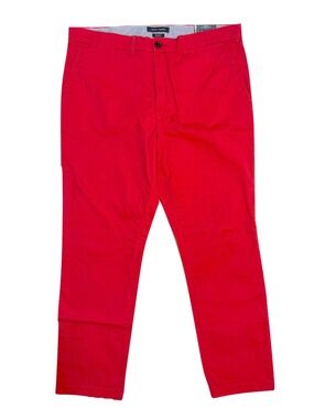 Tommy Hilfiger Men's Slim Fit Red Chino Pants Size 36x30